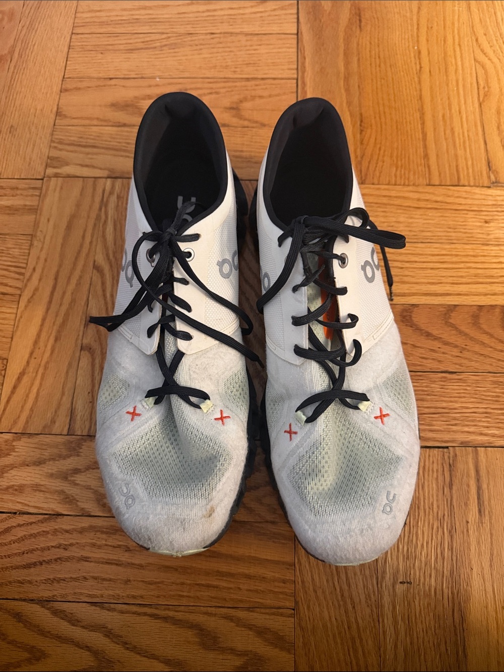 On Running Men's Athletic Shoes in White, Black & Orange - Picture 2 of 6